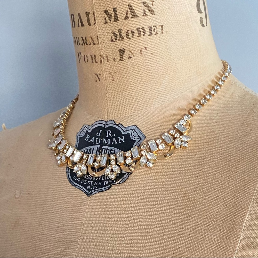 Vintage Rhinestone collar necklace - Picture 2 of 3